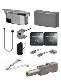 LCN 6440XP-3813W-DKBZ KIT - Complete Compact Auto Operator, Module and Closer with RF Actuators, 695/DKBZ Dark Bronze Powder Coat