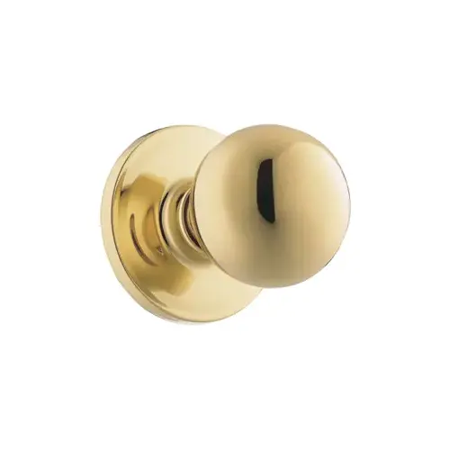 Passage, Yukon Knob, Non-Keyed, Light Duty, Cylindrical Lock, Radius Corner Adjustable Latch, Radius Corner Strike, UL, Grade 3, US3/605 Bright Brass