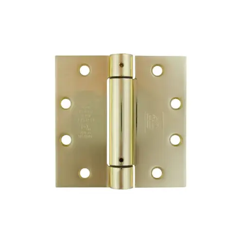 Single Acting Spring Hinge, Full Mortise Standard Weight, 4.5" x 4.5" (4545), Ferrous Steel Base, Bright Brass US3/633