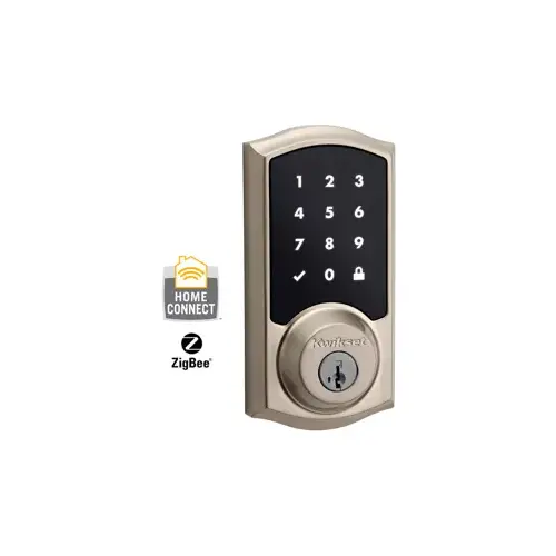 Z-Wave Smartcode Touchscreen Electronic Deadbolt, KW1 SmartKey, UL 20 Minute Fire Rated, Traditional Design, Radius Corner Adjustable Latch 2-3/8"-2-3/4" Backset, Grade 2, Satin Nickel US15/619, Clear Pack Z-Wave Smartcode Touchscreen Electronic Deadbolt, KW1 SmartKey, UL 20 Minute Fire Rated, Traditional Design, Radius Corner Adjustable Latch 2-3/8"-2-3/4" Backset, Grade 2, Satin Nickel US15/619, Clear Pack