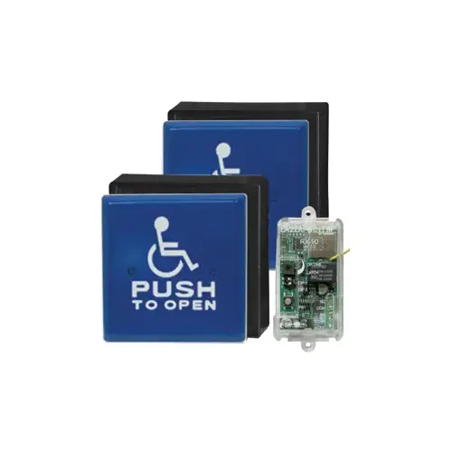 Aluminum w/ Blue Paint Finish . White Graphics. Battery Needed for Wireless. Receiver Required. 900 MHz