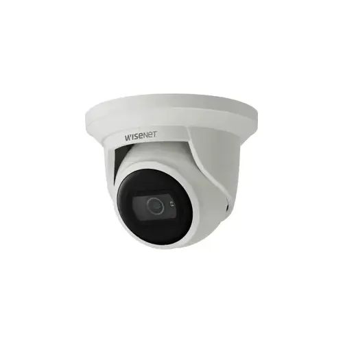 Wisenet A Series Network IR Turret Flateye PoE Camera, 2MP @ 30 FPS, 3mm Fixed Focal Lens, Triple Codec (H.265/H.264/MJPEG), Wise Stream II, 120dB, IR Viewable Length 20m(65.62ft), Day & Night (ICR), FOV H: 107.7 degree / V: 59.0 degree , IVA, Tampering, Motion Detect