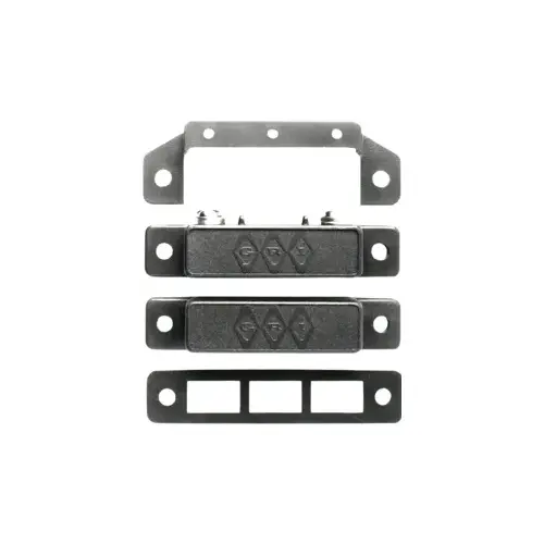 2-1/2" Long Commercial Surface Mount Magnetic Contact Switch Set, Standard Gap 1" and 5/8" on Steel, Side Terminals and Cover, Closed Loop( N/O), Brown Black