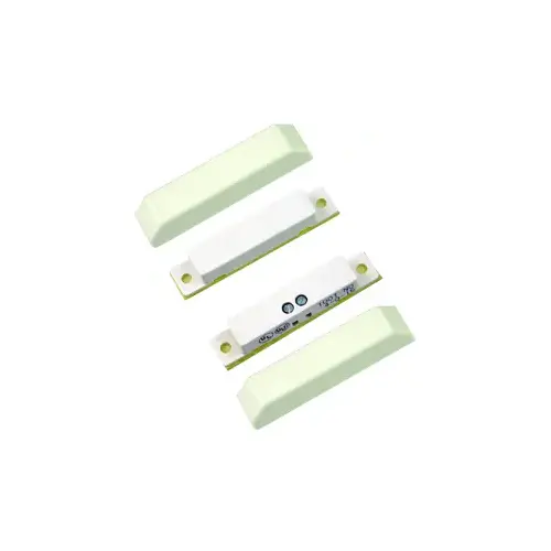 Mini Surface Screw Mount Magnetic Contact Switch Set with Cover, Up to 1" Gap, Closed Loop (N/O), White Mini Surface Screw Mount Magnetic Contact Switch Set with Cover, Up to 1" Gap, Closed Loop (N/O), White