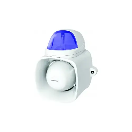 Xenon Tube Strobe Light Blue with 120DB Siren, Audio Input, 9-15VDC Xenon Tube Strobe Light Blue with 120DB Siren, Audio Input, 9-15VDC