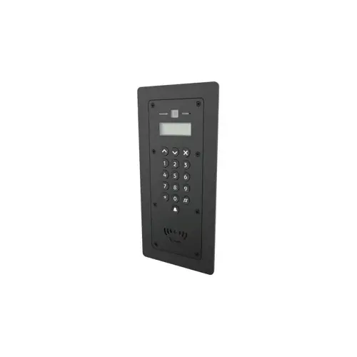 Entry, Standard Panel with Rain Hood, 16 Key, Surface Mount, 13.56 MHz, Two Way Audio, Full Color Camera, Proximity Entry, TCP/IP, IPX5, IP55, IK08, Anthracite Grey Entry, Standard Panel with Rain Hood, 16 Key, Surface Mount, 13.56 MHz, Two Way Audio, Full Color Camera, Proximity Entry, TCP/IP, IPX5, IP55, IK08, Anthracite Grey