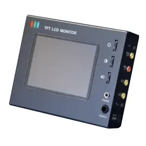 Speco Technologies VMS2 Portable CCTV Installation and Testing Monitor with Case, 4" TFT Active Matrix LCD Screen, Built-in Rechargeable Battery, RCA, BNC Adapter, 12VDC, NDAA, Black