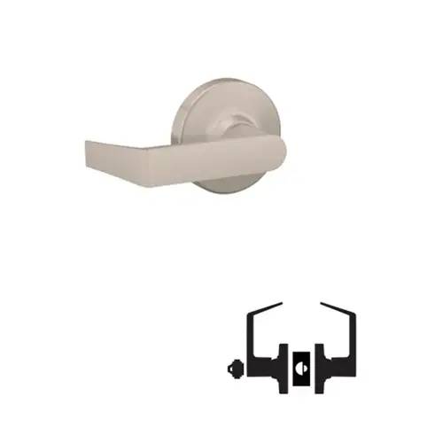 ALX Series Grade 2 Storeroom Rhodes Lever Lock with Small Format IC Prep Less Core; 47267042 Deadlatch; and 47267101 ANSI Strike Satin Nickel Finish ALX Series Grade 2 Storeroom Rhodes Lever Lock with Small Format IC Prep Less Core; 47267042 Deadlatch; and 47267101 ANSI Strike Satin Nickel Finish