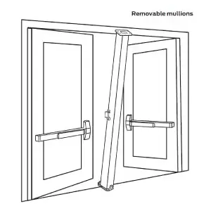 Von Duprin 4954-8FT2IN-28 Removable Steel Mullion, Aluminum