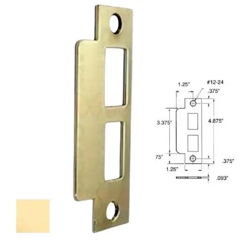 ASA Strike For 2-3/4" Backset Latch; Deadbolt; Auxiliary Latch Lifetime Brass Finish