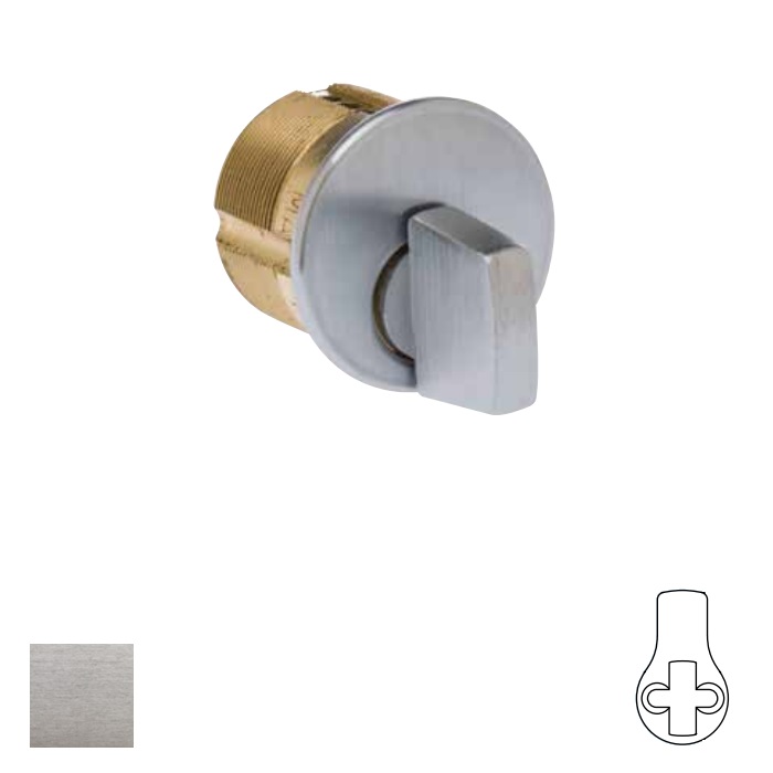 Kaba Ilco 7201TK1-26D 1-1/4" Thumb Turn Mortise Cylinder, Standard Cam, 626/US26D Satin Chrome