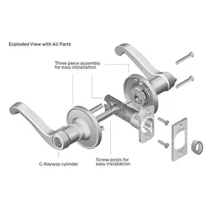 Schlage J Dexter Series J40VTOR609 Privacy Lock Torino Antique Brass Finish with Adjustable Latch and Radius Strike