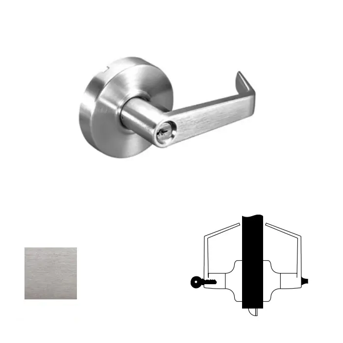 Yale Commercial Classroom Augusta Lever Grade 2 Cylindrical Lock Less Cylinder Satin Chrome Finish AU4608LN626LC Yale Commercial Classroom Augusta Lever Grade 2 Cylindrical Lock Less Cylinder Satin Chrome Finish AU4608LN626LC