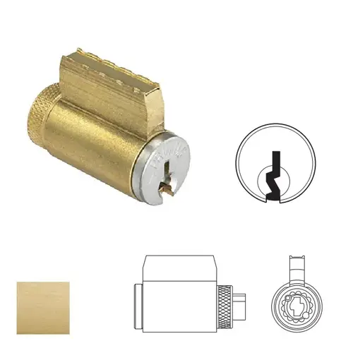 S Series Conventional Lever Cylinder C Keyway Satin Brass Finish S Series Conventional Lever Cylinder C Keyway Satin Brass Finish