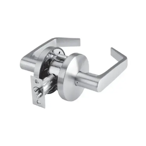 Passage / Closet Grade 2 Cylindrical Lock with LR Lever and C Rose with 2-3/4" Latch and ASA Strike Satin Chrome Finish