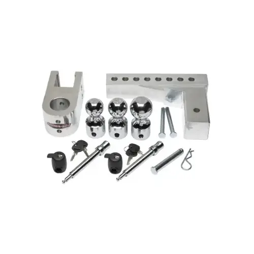 ALUMINUM ADJUSTABLE TOW HITCH - 8" Hitch w/ 3 Balls