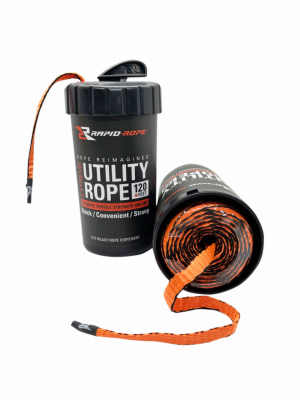Rapid Rope RRCO6010 Rapid Rope Rapid Rope Canister with Cutter, Shatterproof, Orange