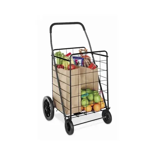 Extra Large Deluxe Utility Cart, Black Steel Frame Extra Large Deluxe Utility Cart, Black Steel Frame