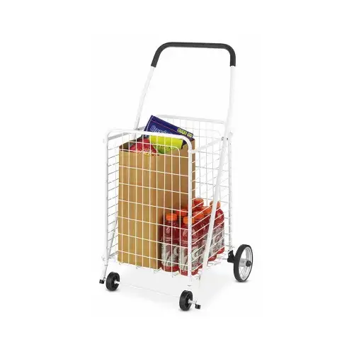 Large Utility Cart, White Steel Frame Large Utility Cart, White Steel Frame