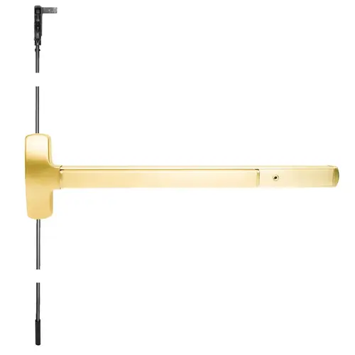 Motorized Exit Device Bright Brass Plated Clear Coated Motorized Exit Device Bright Brass Plated Clear Coated