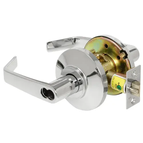 Grade 2 Storeroom Cylindrical Lock, 15 Lever, SFIC Less Core, Bright Chrome Finish Grade 2 Storeroom Cylindrical Lock, 15 Lever, SFIC Less Core, Bright Chrome Finish