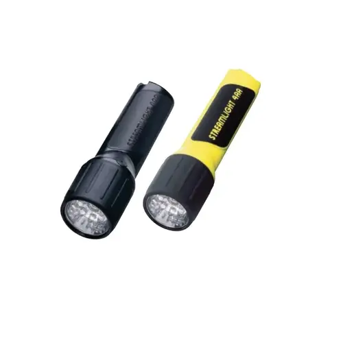 Handheld Flashlight: LED, 155 hr Max Run Time, AA Battery Yellow Handheld Flashlight: LED, 155 hr Max Run Time, AA Battery Yellow