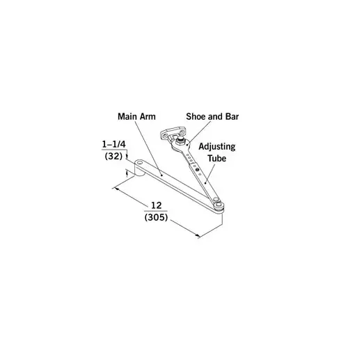 8000, 7000 Series Closer Hold Open Arm With Bracket, Dark Bronze Painted 8000, 7000 Series Closer Hold Open Arm With Bracket, Dark Bronze Painted