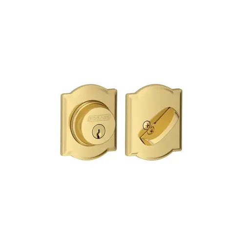B60 Deadbolt with Camelot Trim, Bright Brass B60 Deadbolt with Camelot Trim, Bright Brass