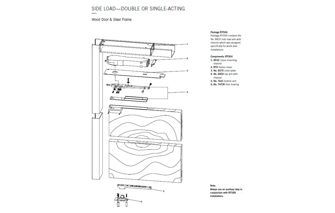 DORMA RTS04-105-NHO-BFI-626 Dorma OVERHEAD CONCEALED DOOR CLOSER