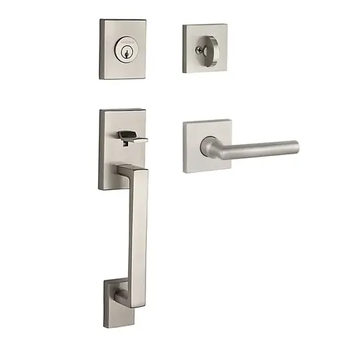 La Jolla Handleset with Tube Lever Satin Nickel La Jolla Handleset with Tube Lever Satin Nickel