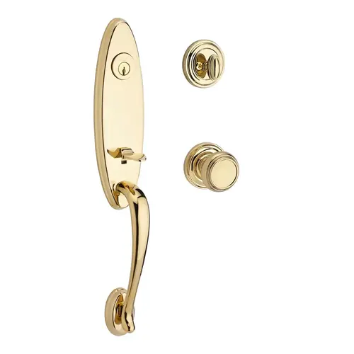 Chesapeake Handleset with Traditional Knob Bright Polished Brass