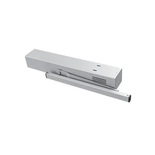 Electromagnetic Holder/Closing Device with Integral Smoke Detector, Aluminum Painted