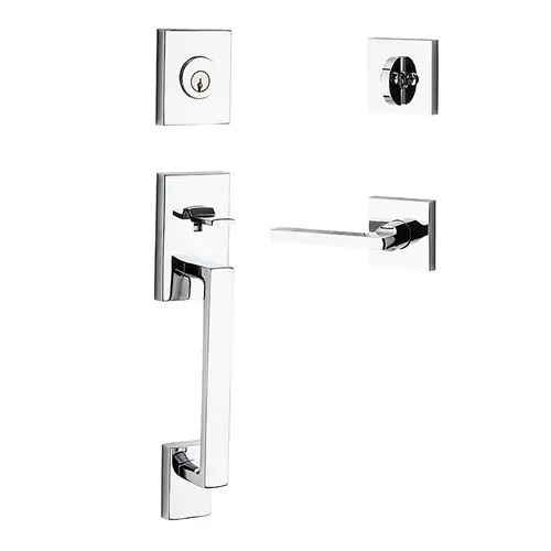 La Jolla Handleset with Square Lever Polished Chrome La Jolla Handleset with Square Lever Polished Chrome