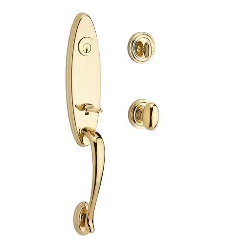 Chesapeake Handleset with Ellipse Knob Bright Polished Brass