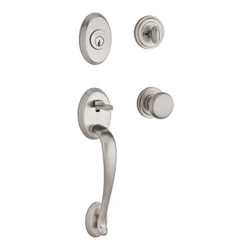 Columbus Handleset with Round Knob Satin Nickel Columbus Handleset with Round Knob Satin Nickel