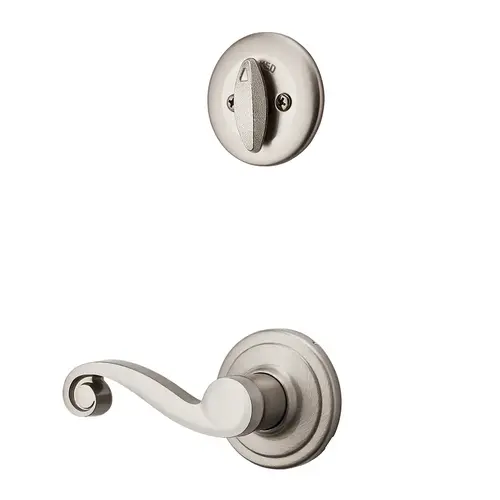 Lido Lever Interior Single Cylinder Handleset Trim Satin Nickel