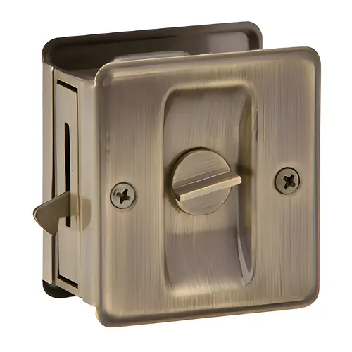 SC991B Square Pocket Door Lock Privacy, Satin Brass Blackened SC991B Square Pocket Door Lock Privacy, Satin Brass Blackened