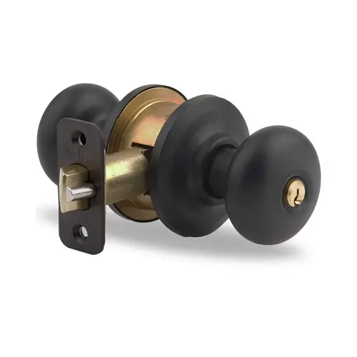 Cambridge Entry Knob, Black Suede Powder