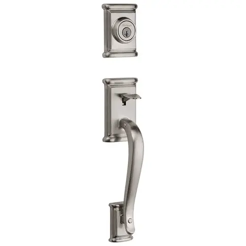 Ashfield Exterior Single Cylinder Handleset Trim Satin Nickel