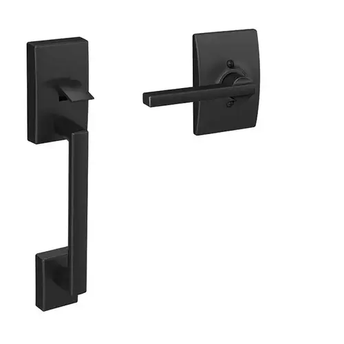 FE285 Century Handleset with Latitude Interior Lever and Century Trim Matte Black FE285 Century Handleset with Latitude Interior Lever and Century Trim Matte Black