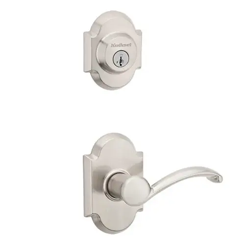 Austin Lever Interior Double Cylinder Handleset Trim Satin Nickel Austin Lever Interior Double Cylinder Handleset Trim Satin Nickel