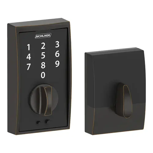 BE375 Century Schlage Touch Deadbolt, Aged Bronze BE375 Century Schlage Touch Deadbolt, Aged Bronze