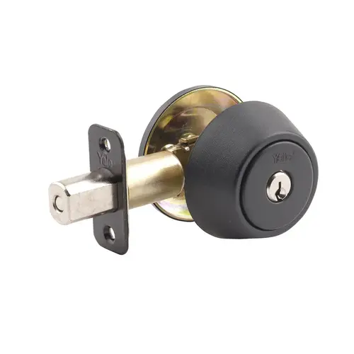 820 Single Cylinder Deadbolt, Black Suede Powder
