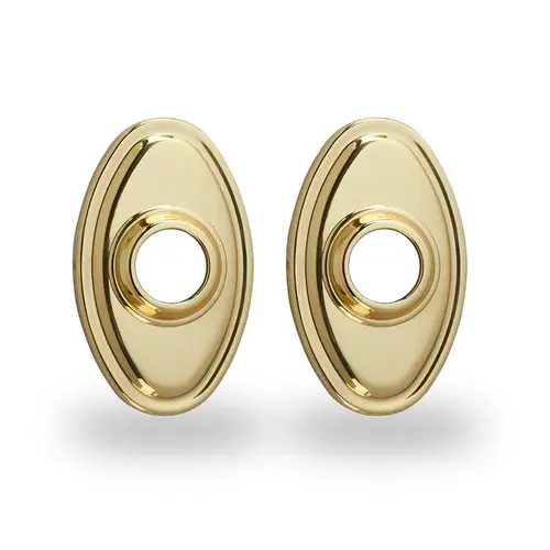 Oval Rosette for Lever, Bright Polished Brass Oval Rosette for Lever, Bright Polished Brass
