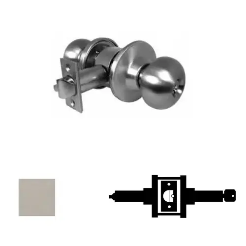110AB Entry Knob Lockset Satin Stainless Steel