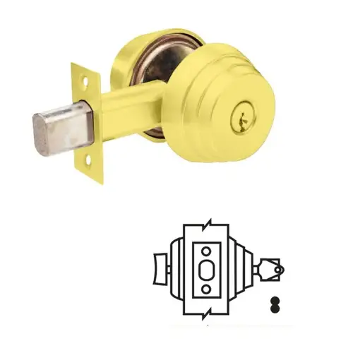 E Series Grade 2 Deadbolt Bright Polished Brass E Series Grade 2 Deadbolt Bright Polished Brass