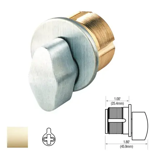 Thumbturn Mortise Cylinder Bright Polished Brass