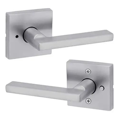 Halifax Privacy Door Lever Set with Square Rose Satin Chrome Finish Halifax Privacy Door Lever Set with Square Rose Satin Chrome Finish