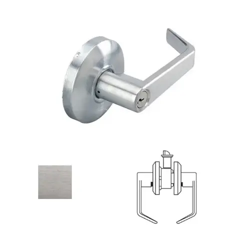 Grade 2 Passage Lever Lockset Satin Chrome