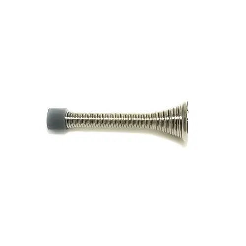 3-1/8" Spring Door Stop Satin Nickel Blackened